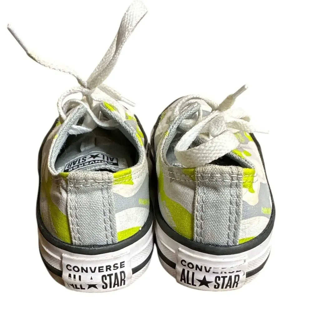Converse Chuck Taylor All Star 13 Low Top OX Neon Green/White‎ Camo Youth Shoes